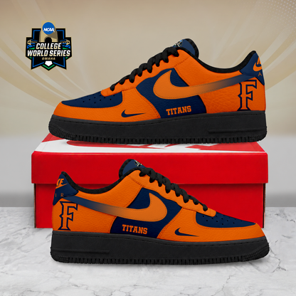 SPECIAL EDITION - NEW CUSTOMIZED NCAA CWS16 CFT CAL STATE FULLERTON TITANS AF1 SHOES
