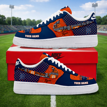 LIMITED EDITION - NEW CUSTOMIZED MLB16 DTS DETROIT TIGERS AF1 SNEAKERS