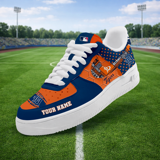 LIMITED EDITION - NEW CUSTOMIZED MLB16 DTS DETROIT TIGERS AF1 SNEAKERS