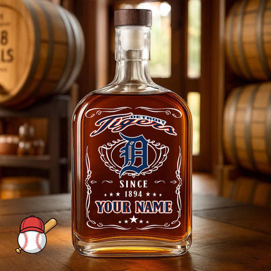 LIMITED EDITION - NEW CUSTOMIZED MLB16 DTS DETROIT TIGERS LUXURY WHISKEY BOTTLE 450ML