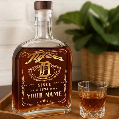 LIMITED EDITION - NEW CUSTOMIZED MLB16 DTS DETROIT TIGERS LUXURY WHISKEY BOTTLE 450ML