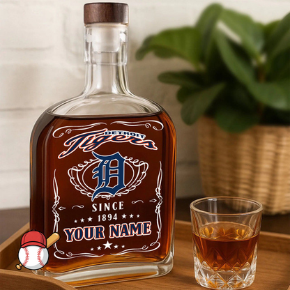 LIMITED EDITION - NEW CUSTOMIZED MLB16 DTS DETROIT TIGERS LUXURY WHISKEY BOTTLE 450ML