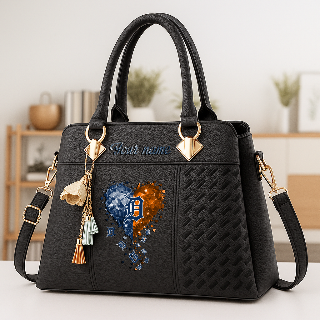 LIMITED EDITION - NEW CUSTOMIZED MLB16 DTS DETROIT TIGERS ZIP HANDBAG MULTICOLOR