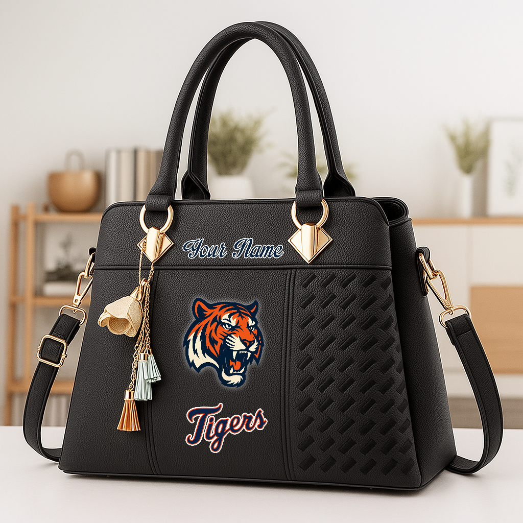 LIMITED EDITION - NEW CUSTOMIZED MLB16 DTS DETROIT TIGERS ZIP HANDBAG MULTICOLOR