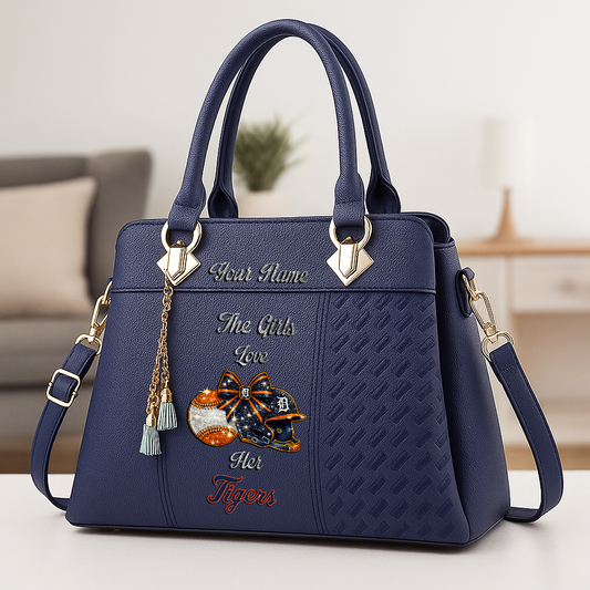 LIMITED EDITION - NEW CUSTOMIZED MLB16 DTS DETROIT TIGERS ZIP HANDBAG MULTICOLOR
