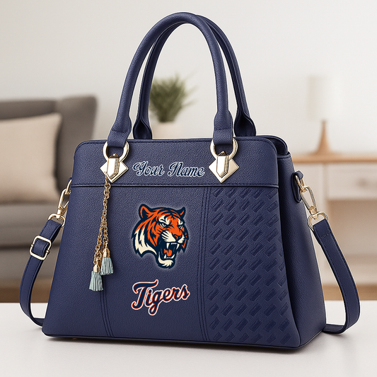 LIMITED EDITION - NEW CUSTOMIZED MLB16 DTS DETROIT TIGERS ZIP HANDBAG MULTICOLOR
