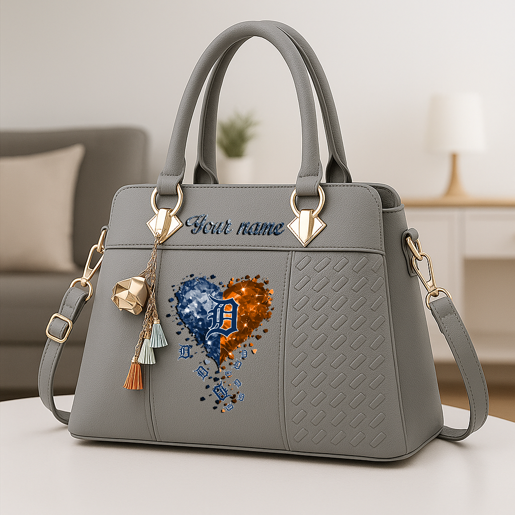 LIMITED EDITION - NEW CUSTOMIZED MLB16 DTS DETROIT TIGERS ZIP HANDBAG MULTICOLOR