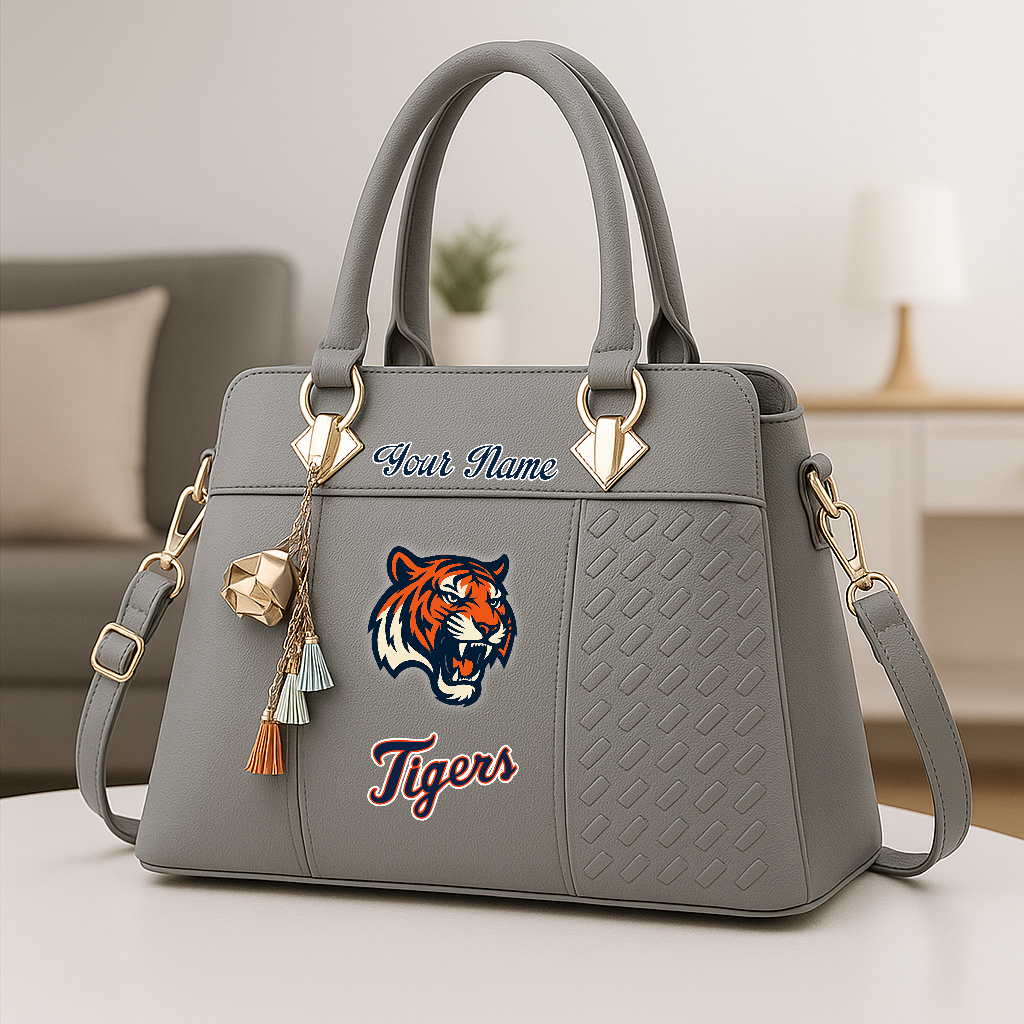 LIMITED EDITION - NEW CUSTOMIZED MLB16 DTS DETROIT TIGERS ZIP HANDBAG MULTICOLOR