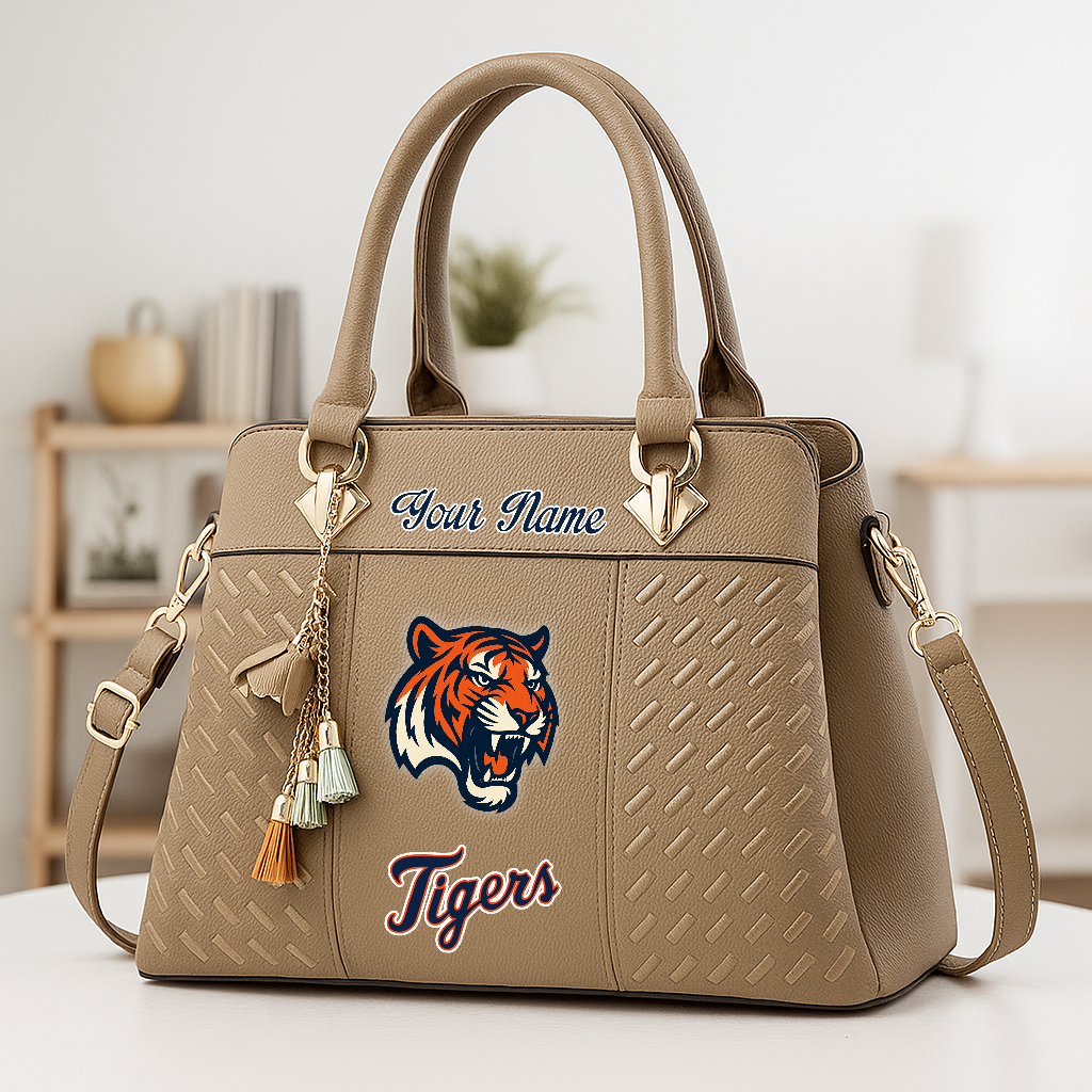 LIMITED EDITION - NEW CUSTOMIZED MLB16 DTS DETROIT TIGERS ZIP HANDBAG MULTICOLOR