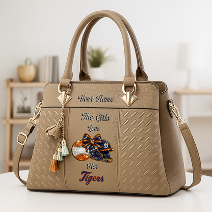 LIMITED EDITION - NEW CUSTOMIZED MLB16 DTS DETROIT TIGERS ZIP HANDBAG MULTICOLOR