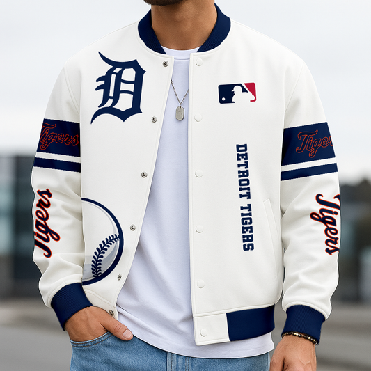 LIMITED EDITION - NEW CUSTOMIZED MLB16 DTS DETROIT TIGERS BASEBALL JACKET, SATIN VARSITY JACKET