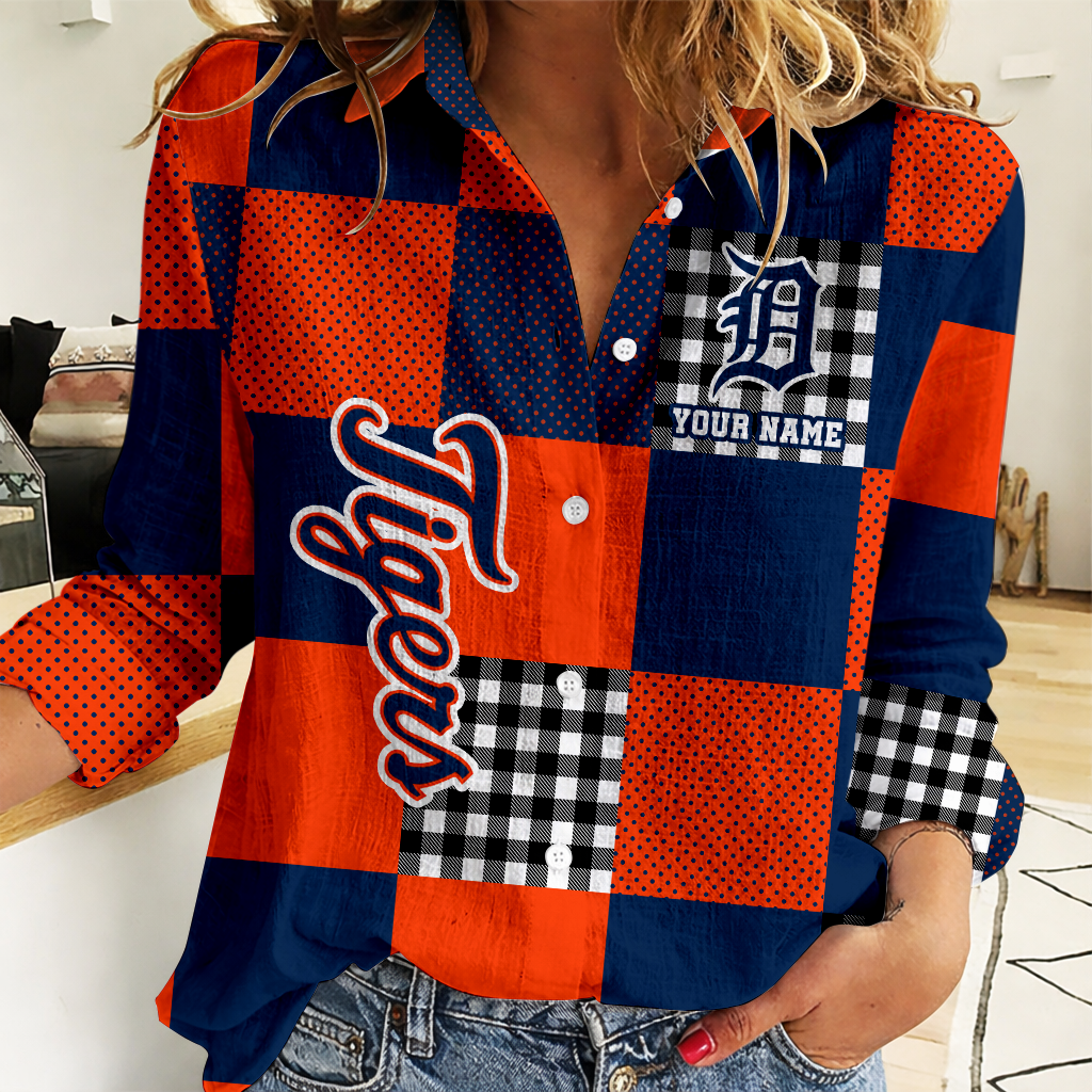 LIMITED EDITION - NEW CUSTOMIZED MLB16 DTS DETROIT TIGERS WOMEN CASUAL SHIRT FOR FAN