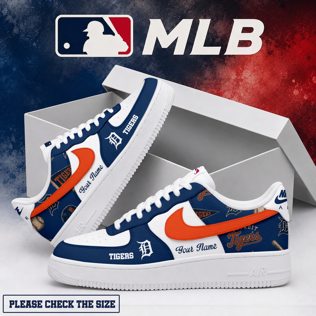 LIMITED EDITION - NEW CUSTOMIZED MLB16 DTS DETROIT TIGERS AF1 SHOES