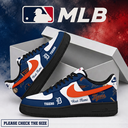 LIMITED EDITION - NEW CUSTOMIZED MLB16 DTS DETROIT TIGERS AF1 SHOES