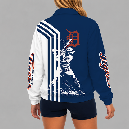 [FLASH SALE] NEW CUSTOMIZED MLB16 DTS DETROIT TIGERS V-NECK ZIPPER SWEATSHIRT JACKET