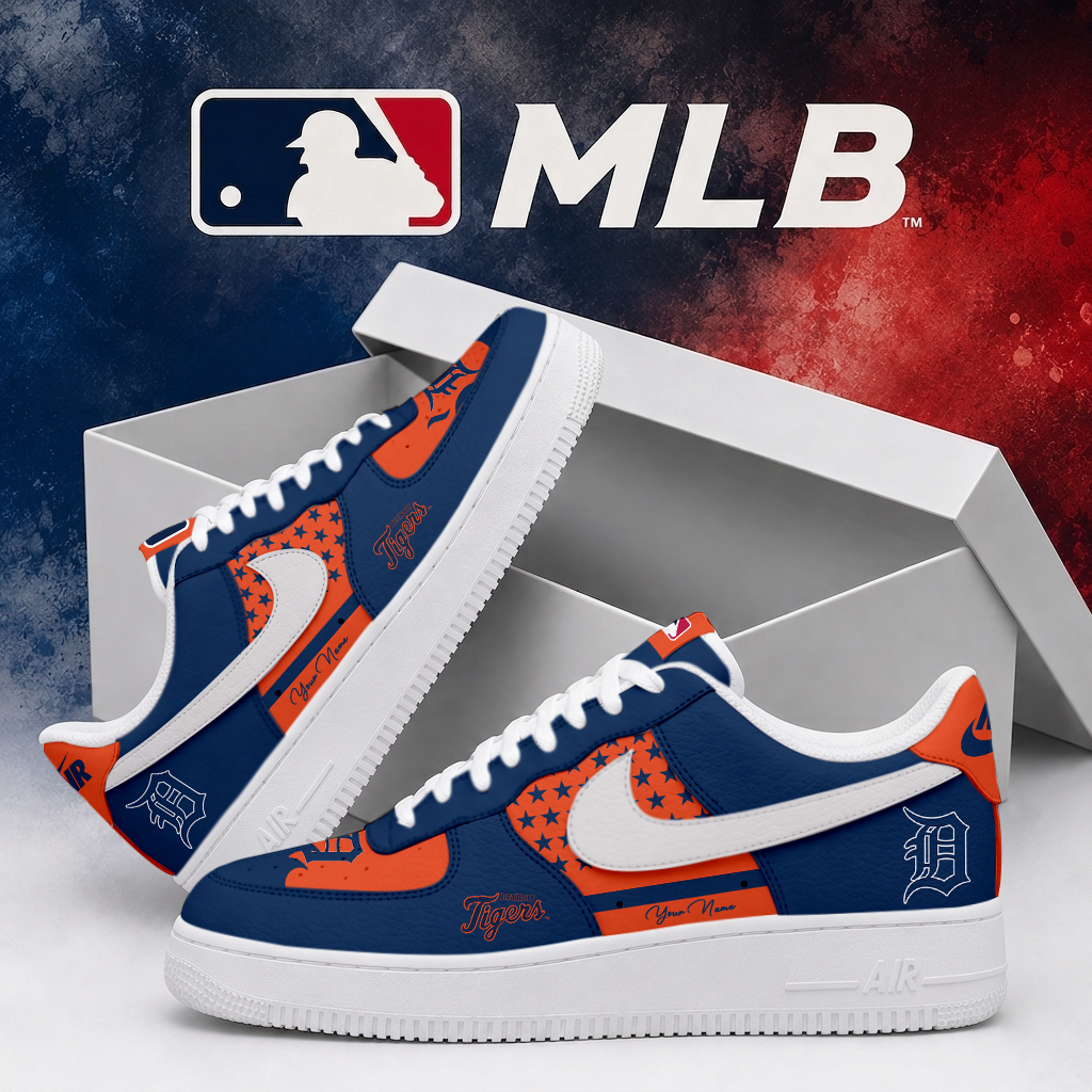 LIMITED EDITION - NEW CUSTOMIZED MLB16 DTS DETROIT TIGERS AF1 SHOES