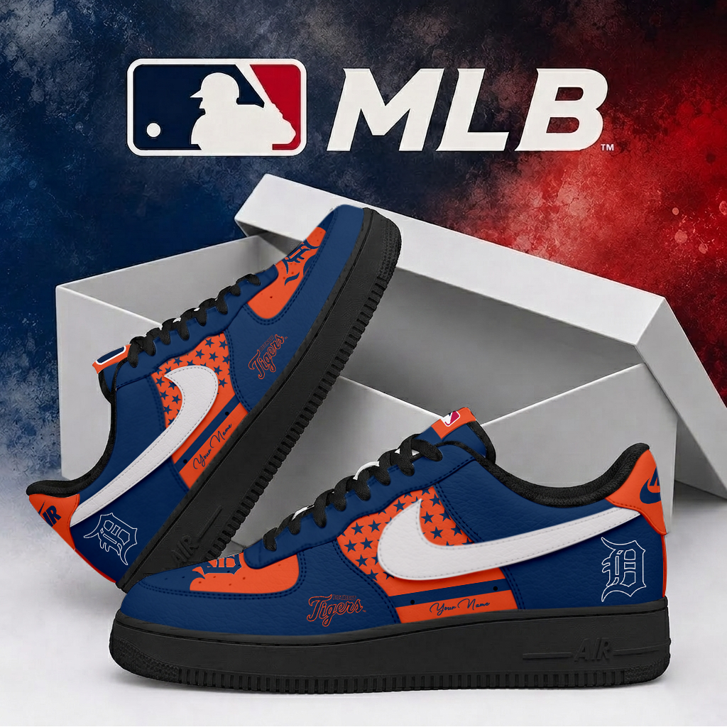 LIMITED EDITION - NEW CUSTOMIZED MLB16 DTS DETROIT TIGERS AF1 SHOES