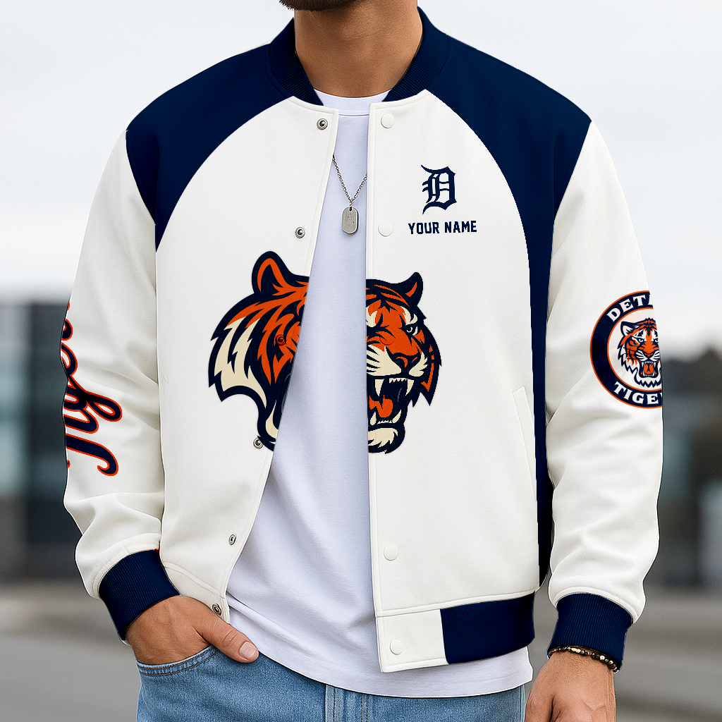 LIMITED EDITION - NEW CUSTOMIZED MLB16 DTS DETROIT TIGERS BASEBALL JACKET, SATIN VARSITY JACKET