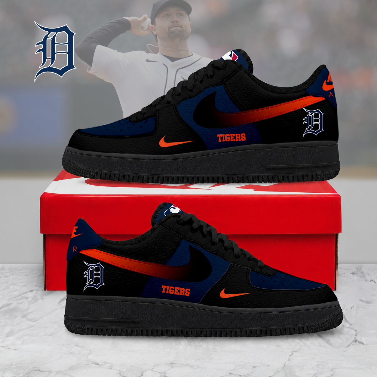 MEGA SALE - NEW CUSTOMIZED MLB16 DTS DETROIT TIGERS AF1 SHOES