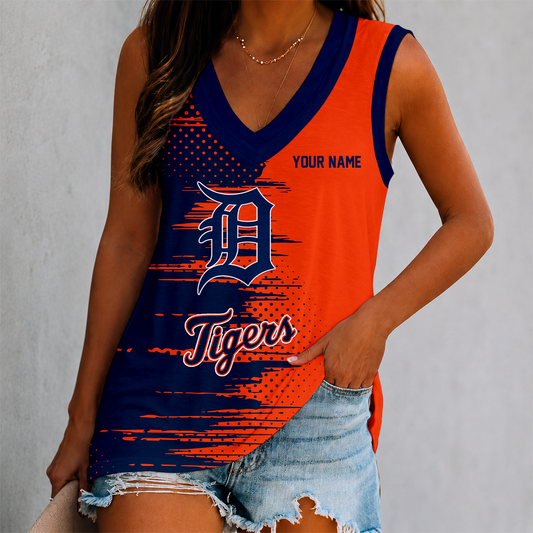 LIMITED EDITION - NEW CUSTOMIZED MLB16 DTS DETROIT TIGERS WOMEN'S V-NECK TANK TOP