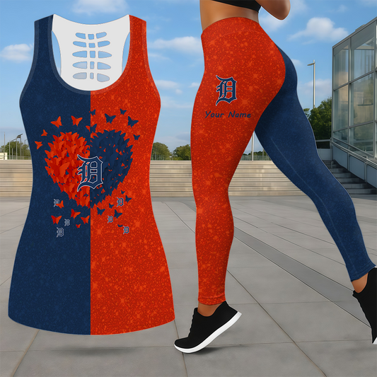 LIMITED EDITION - NEW CUSTOMIZED MLB16 DTS DETROIT TIGERS LEGGINGS & HOLLOW TANK TOP SET