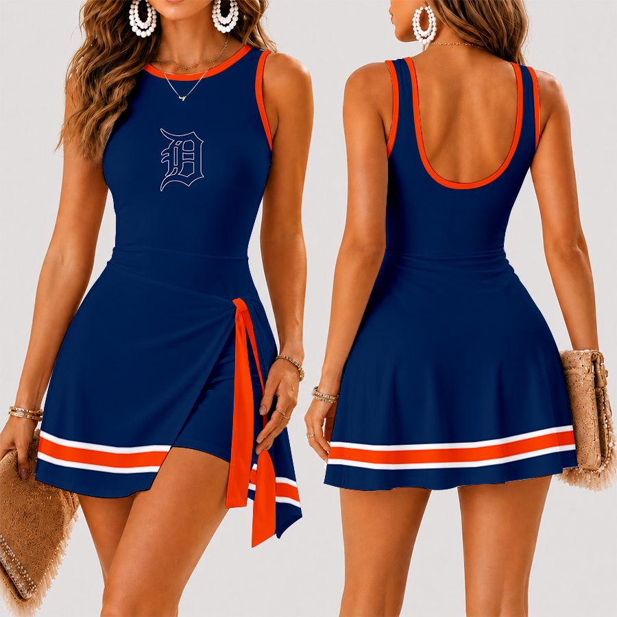 [FLASH SALE] NEW CUSTOMIZED MLB16 DTS DETROIT TIGERS WOMEN'S SUMMER SKORT DRESS