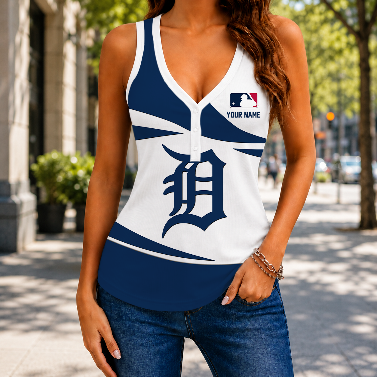 LIMITED EDITION - NEW CUSTOMIZED MLB16 DTS DETROIT TIGERS WOMEN'S V-NECK TANK TOP