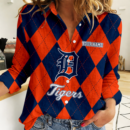 LIMITED EDITION - NEW CUSTOMIZED MLB16 DTS DETROIT TIGERS WOMEN CASUAL SHIRT FOR FAN