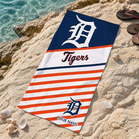HOT DEAL - NEW CUSTOMIZED MLB16 DTS DETROIT TIGERS BEACH TOWEL FOR FAN