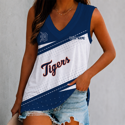 LIMITED EDITION - NEW CUSTOMIZED MLB16 DTS DETROIT TIGERS WOMEN'S V-NECK TANK TOP
