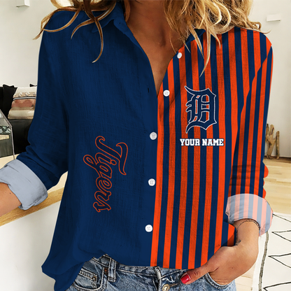 LIMITED EDITION - NEW CUSTOMIZED MLB16 DTS DETROIT TIGERS WOMEN CASUAL SHIRT