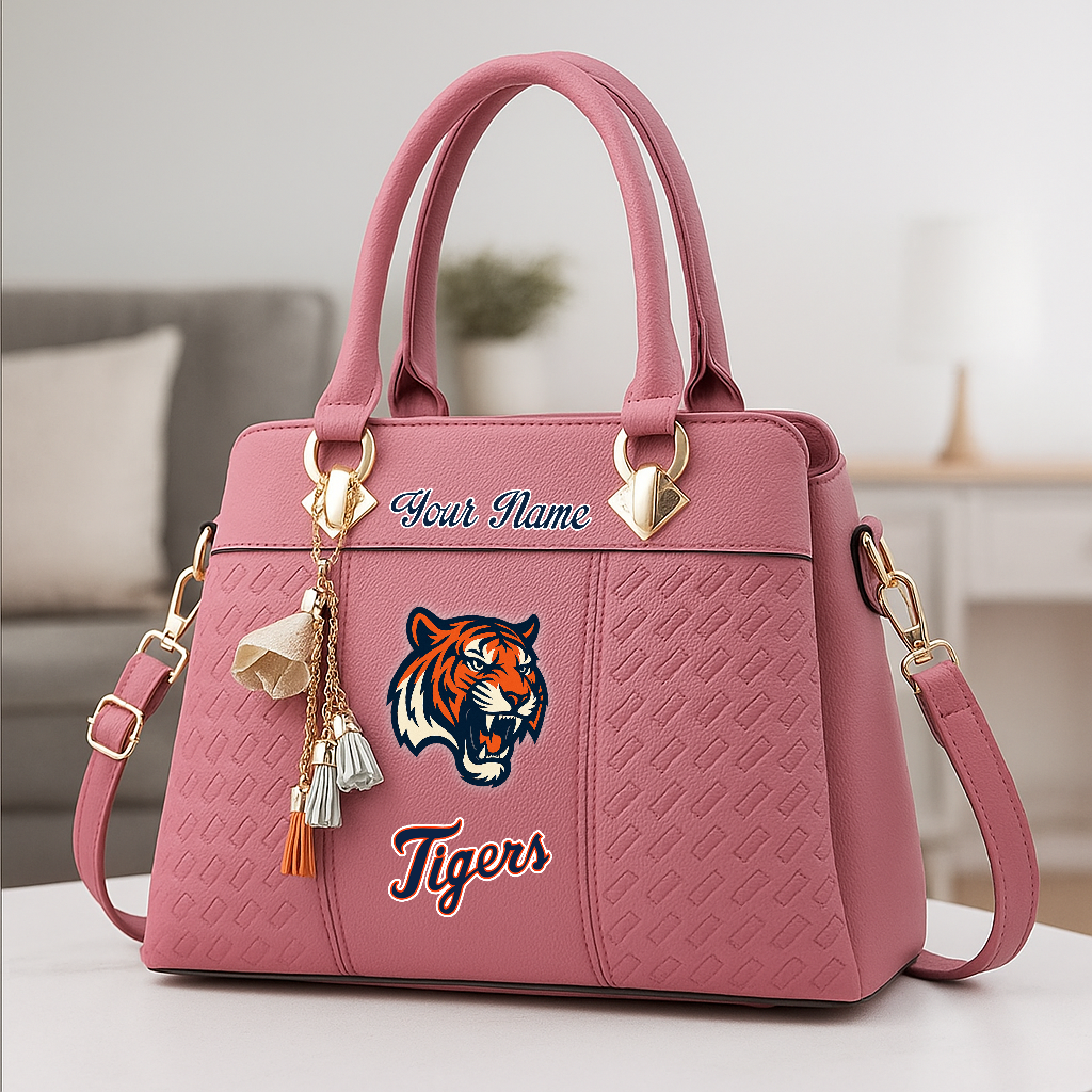 LIMITED EDITION - NEW CUSTOMIZED MLB16 DTS DETROIT TIGERS ZIP HANDBAG MULTICOLOR