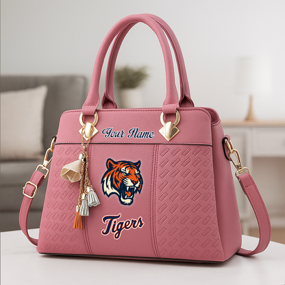 LIMITED EDITION - NEW CUSTOMIZED MLB16 DTS DETROIT TIGERS ZIP HANDBAG MULTICOLOR