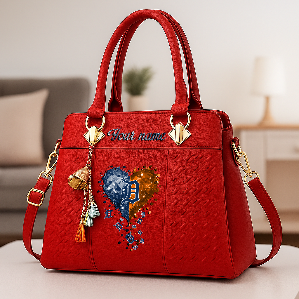 LIMITED EDITION - NEW CUSTOMIZED MLB16 DTS DETROIT TIGERS ZIP HANDBAG MULTICOLOR