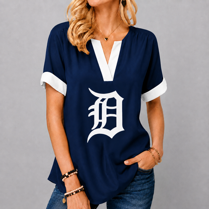 LIMITED EDITION - NEW CUSTOMIZED MLB16 DTS DETROIT TIGERS V-NECK FEMALE SHIRT