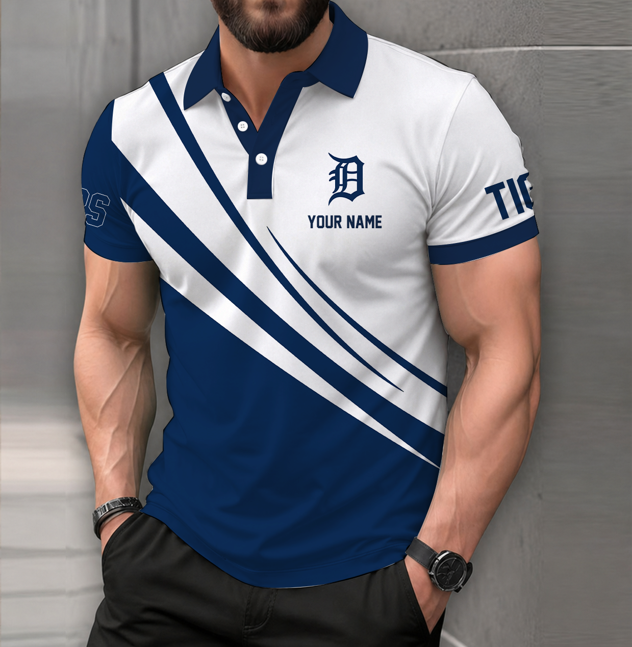 LIMITED EDITION - NEW CUSTOMIZED MLB16 DTS DETROIT TIGERS POLO SHIRT