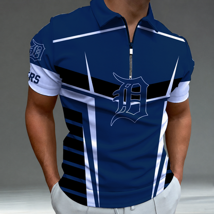 LIMITED EDITION - NEW CUSTOMIZED MLB16 DTS DETROIT TIGERS ZIP POLO SHIRT