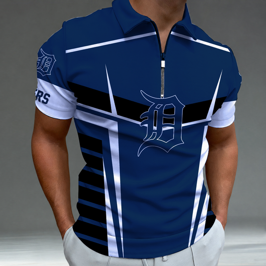 LIMITED EDITION - NEW CUSTOMIZED MLB16 DTS DETROIT TIGERS ZIP POLO SHIRT