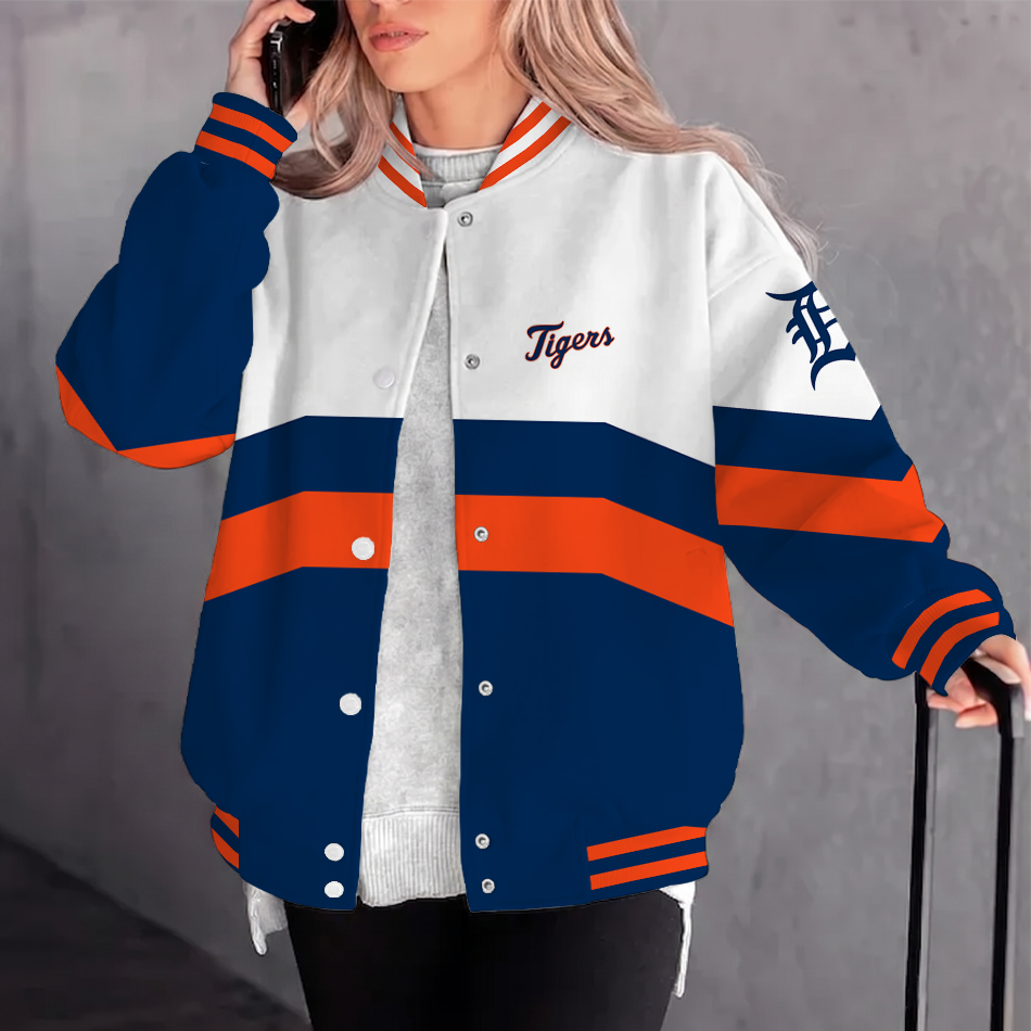[FLASH SALE] NEW CUSTOMIZED MLB16 DTS DETROIT TIGERS SATIN VARSITY & BASEBALL JACKET