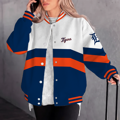 [FLASH SALE] NEW CUSTOMIZED MLB16 DTS DETROIT TIGERS SATIN VARSITY & BASEBALL JACKET