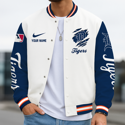 LIMITED EDITION - NEW CUSTOMIZED MLB16 DTS DETROIT TIGERS BASEBALL JACKET, SATIN VARSITY JACKET