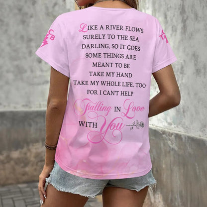 [FAN FAVORITE] NEW CUSTOMIZED ELVIS PRESLEY V-NECK FEMALE SHIRT