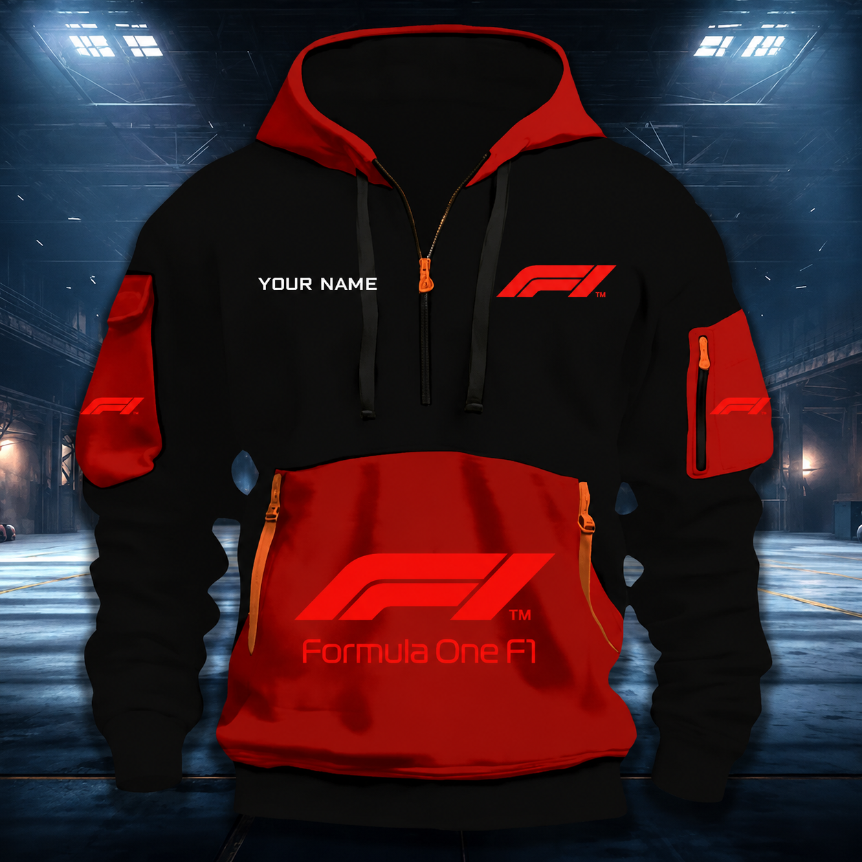 LIMITED RUN - NEW CUSTOMIZED F116 F1 FORMULA ONE QUARTER ZIP HOODIE
