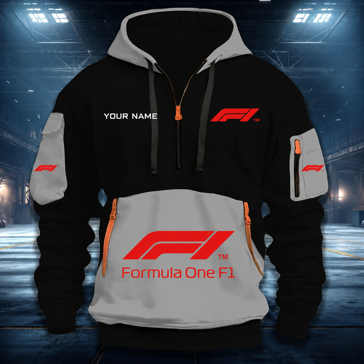 LIMITED RUN - NEW CUSTOMIZED F116 F1 FORMULA ONE QUARTER ZIP HOODIE