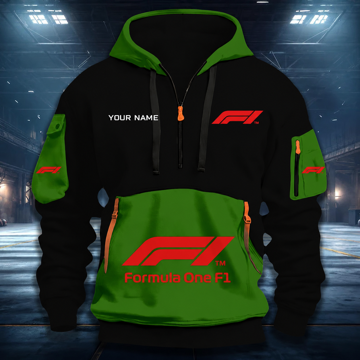 LIMITED RUN - NEW CUSTOMIZED F116 F1 FORMULA ONE QUARTER ZIP HOODIE