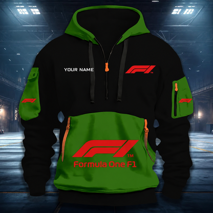 LIMITED RUN - NEW CUSTOMIZED F116 F1 FORMULA ONE QUARTER ZIP HOODIE