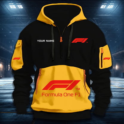 LIMITED RUN - NEW CUSTOMIZED F116 F1 FORMULA ONE QUARTER ZIP HOODIE