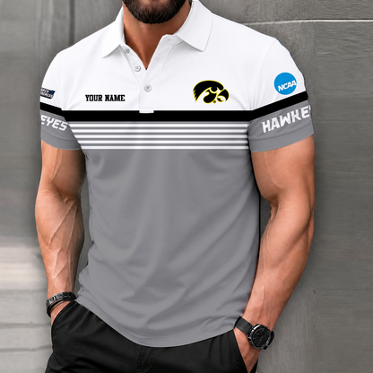 LIMITED EDITION - NEW CUSTOMIZED NCAA MAM16 IWH IOWA HAWKEYES POLO SHIRT