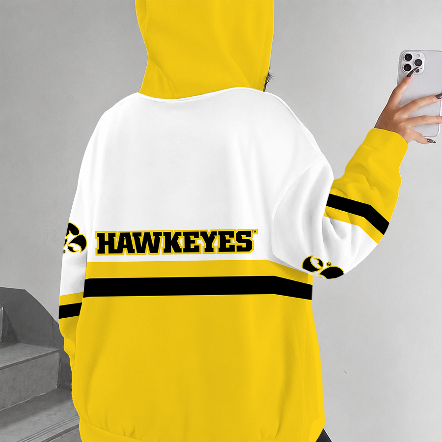 [FAN FAVORITE] NEW CUSTOMIZED NCAA MAM16 IWH IOWA HAWKEYES STRAPPY ZIP HOODIE