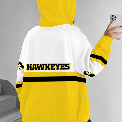 [FAN FAVORITE] NEW CUSTOMIZED NCAA MAM16 IWH IOWA HAWKEYES STRAPPY ZIP HOODIE